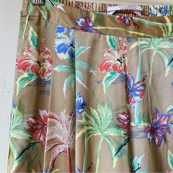 Scotch & Soda NWOT Tropical Print Wide Leg Trouser Pant - Picture 10 of 16